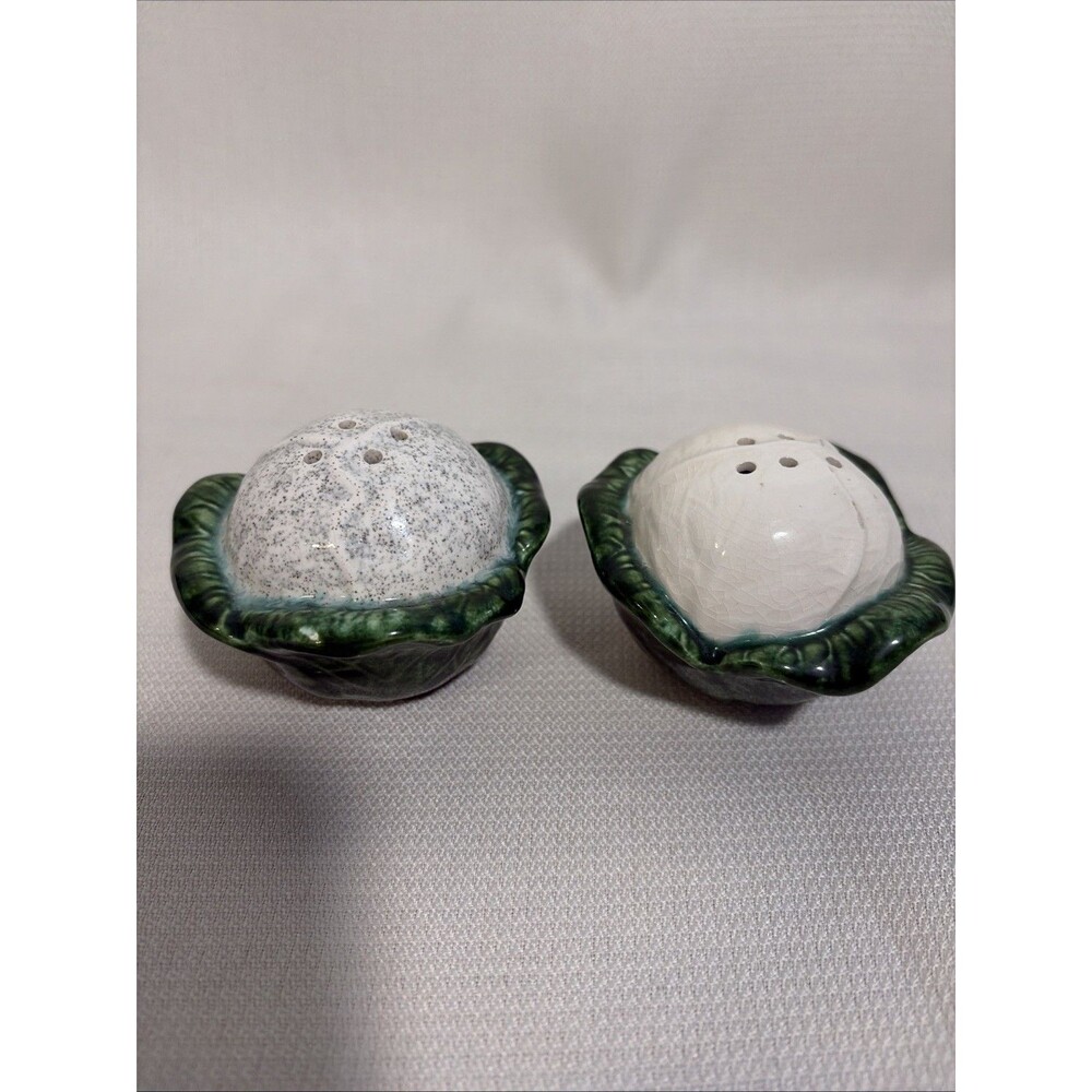 Vintage Cauliflower Salt & Pepper Shaker Set Missing Stoppers